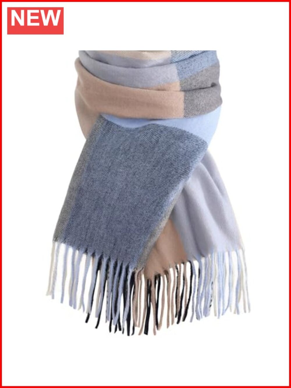Womens Plaid Blanket Scarf Cozy Pashmina Shawl Winter Wrap